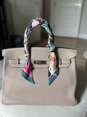 Birkin 35 Gris Tourterelle in Clemance